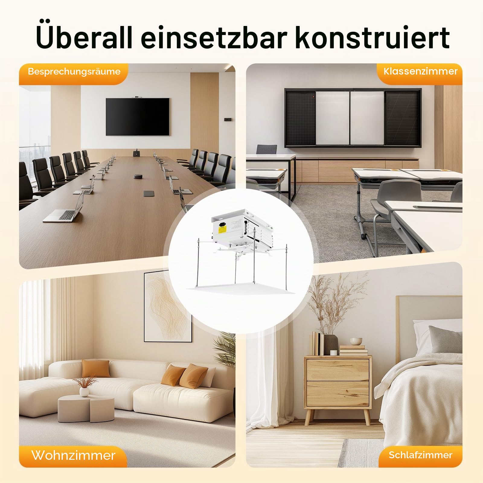Electric Lift Projector, Elektrischer Hebebühne, Beamer Deckenhalterung mit Fernbedienung, Motorisierter Projektorhalterung Aufzug, Beamer Projektor Deckenlift, Maximallast bis 10 kg