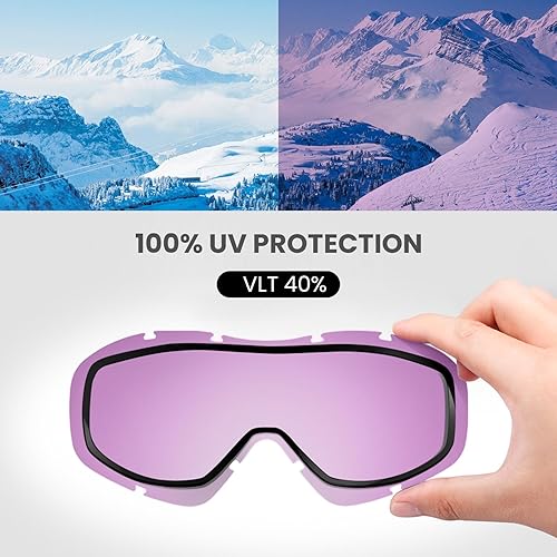 Miniatura 164 de OutdoorMaster - Gafas de esquí/snowboard para hombres, mujeres y jóvenes, 100% protección contra rayos ultravioleta, para usar sobre los anteojos