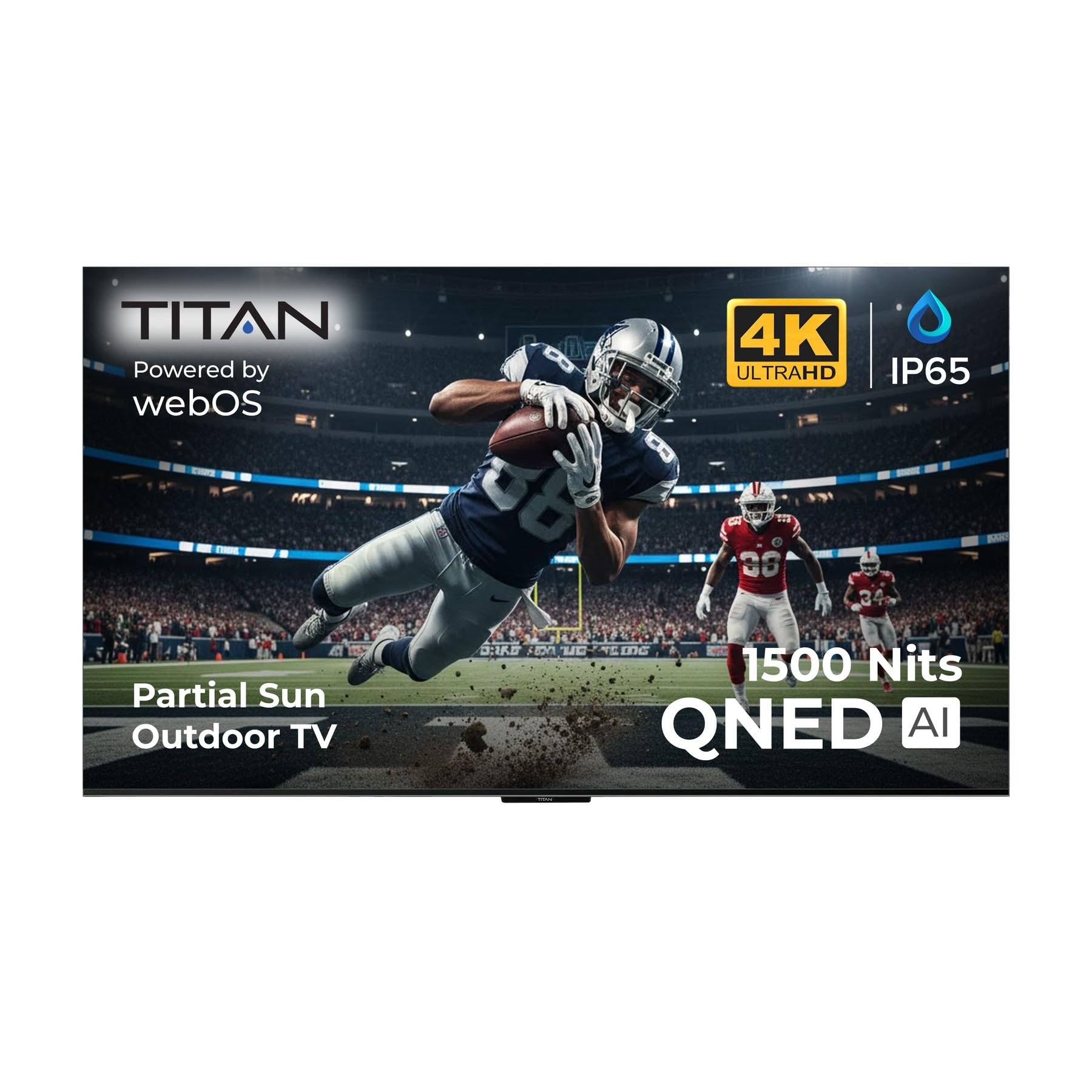 Titan L200 QNED 86 Partial Sun Smart Outdoor TV IP65 Weatherproof 1500 Nits WebOS 4K Bonus Premium Tv