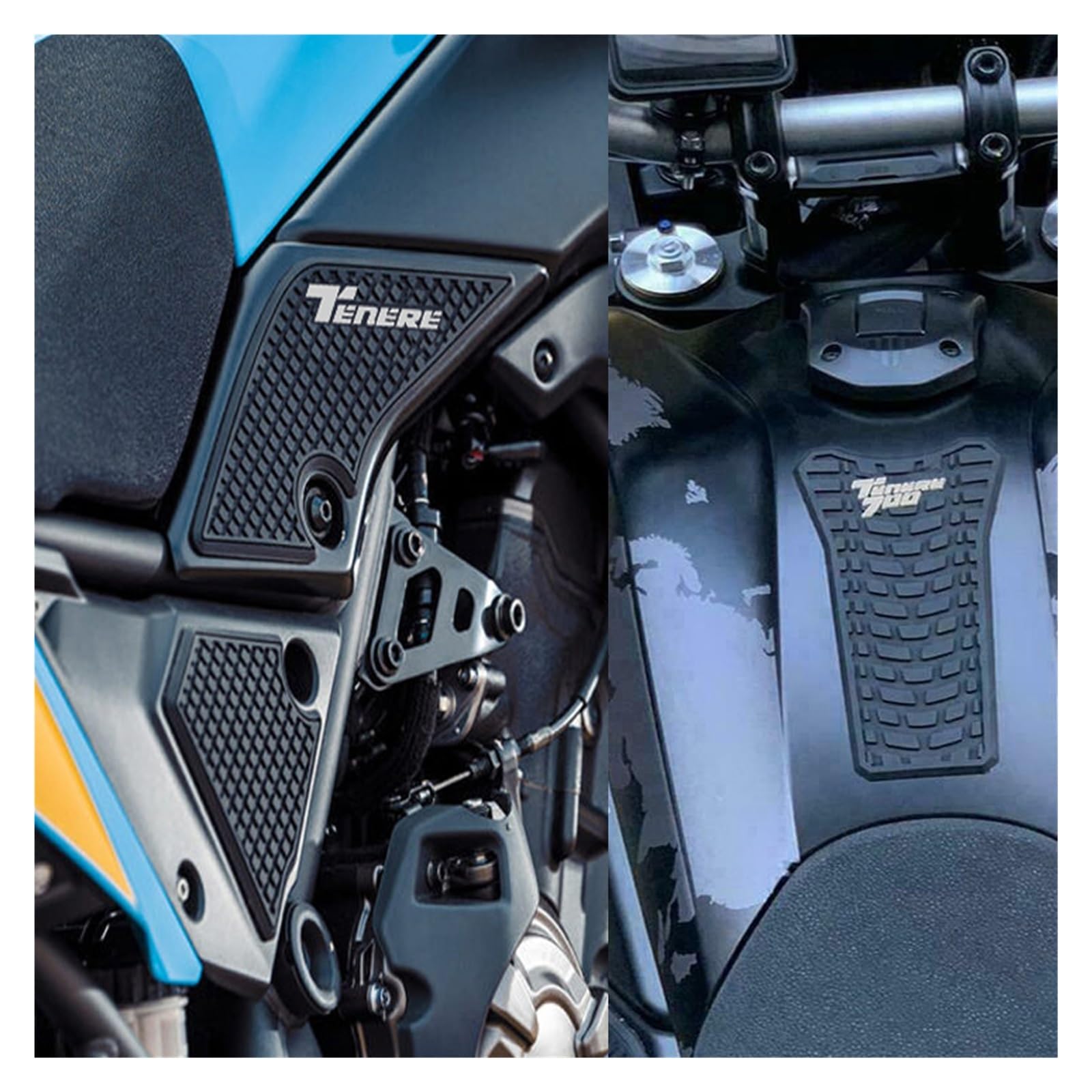 DEHIWI Accessoires De Moto Autocollants De Réservoir De Carburant Latéraux Antidérapants Autocollants De Tampon Étanches Pour YAMAHA Tenere 700 Rallye T700 XTZ 690 T 700 Autocollants de protection (C