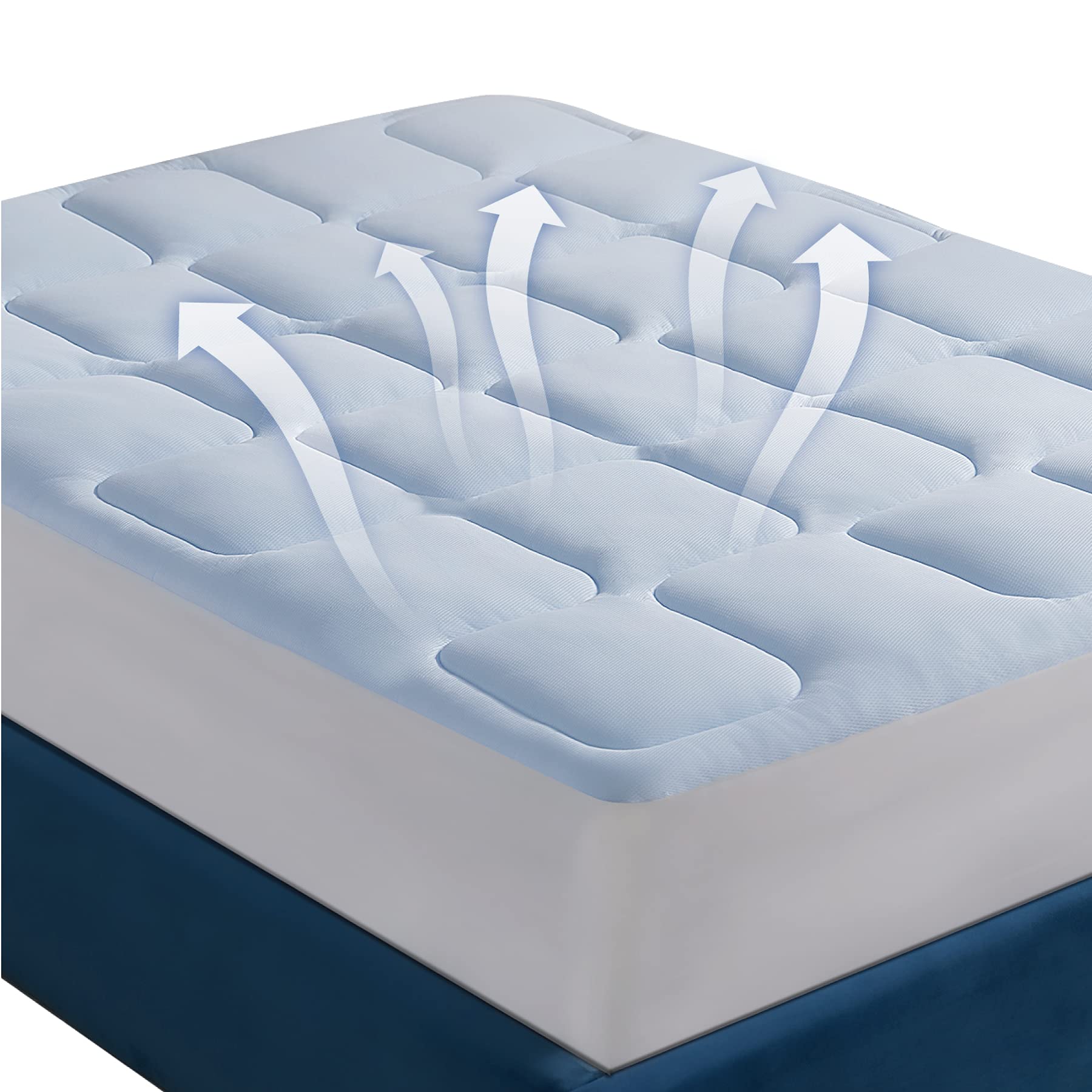 Bedsure Queen Mattress Pad Breathable - Breathable Cooling Mattress Pad Bedding Quilted Cool Mattress Cover Deep Pocket Fi...