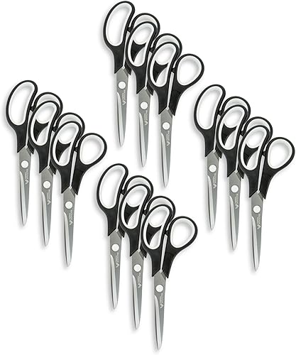 Blue Summit Supplies Tijeras multiusos de titanio, antiadherentes afiladas de 8 pulgadas, agarre cómodo, hogar, oficina, uso artesanal, negro,