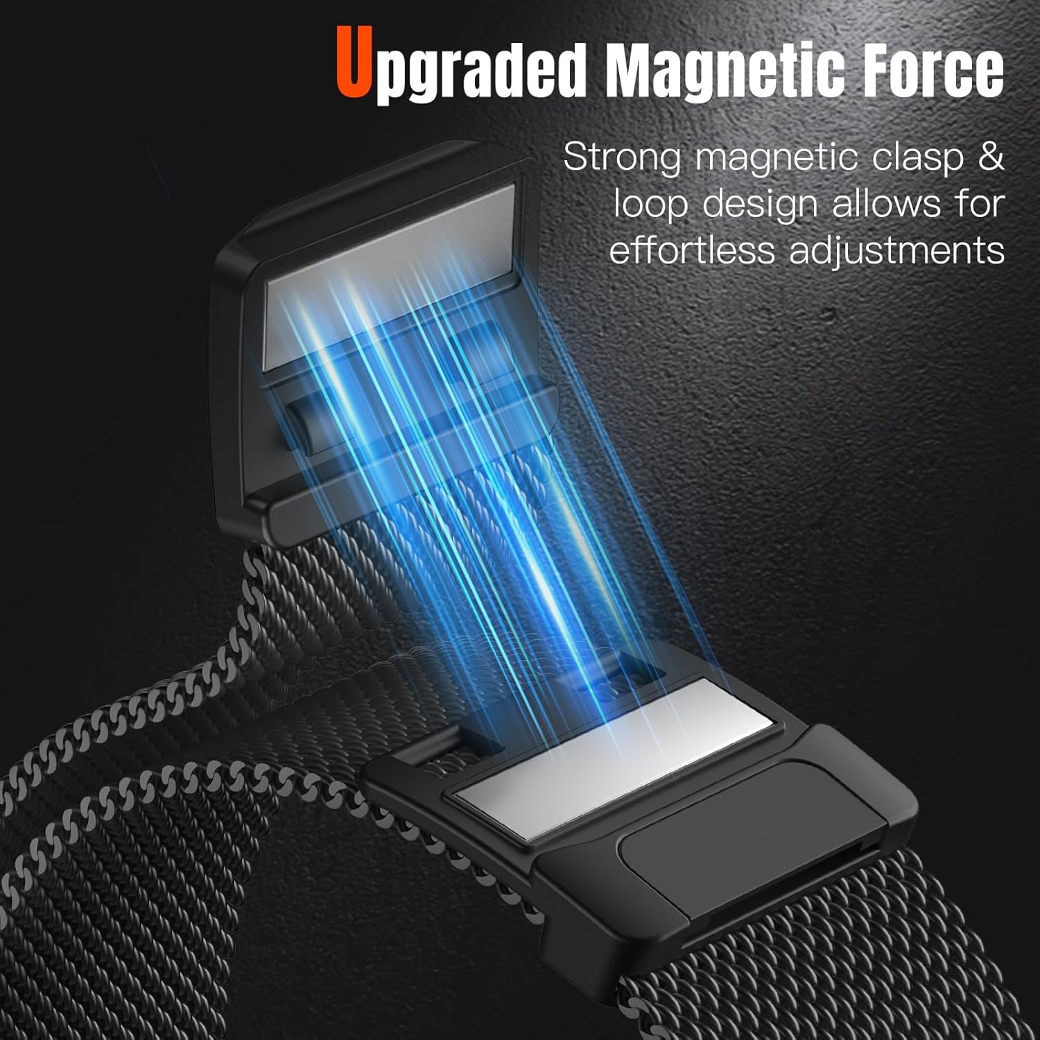 Adorve Metal Bands Compatible with Apple Watch Ultra 3/2/1 Band 49mm 46mm 45mm 44mm 42mm Men, Magnetic Stainless Steel Mesh Metal Sport Milanese Loop for iWatch Bands Series11 10 9 8 7 6 5 4 3 SE3/2/1 - Image 3