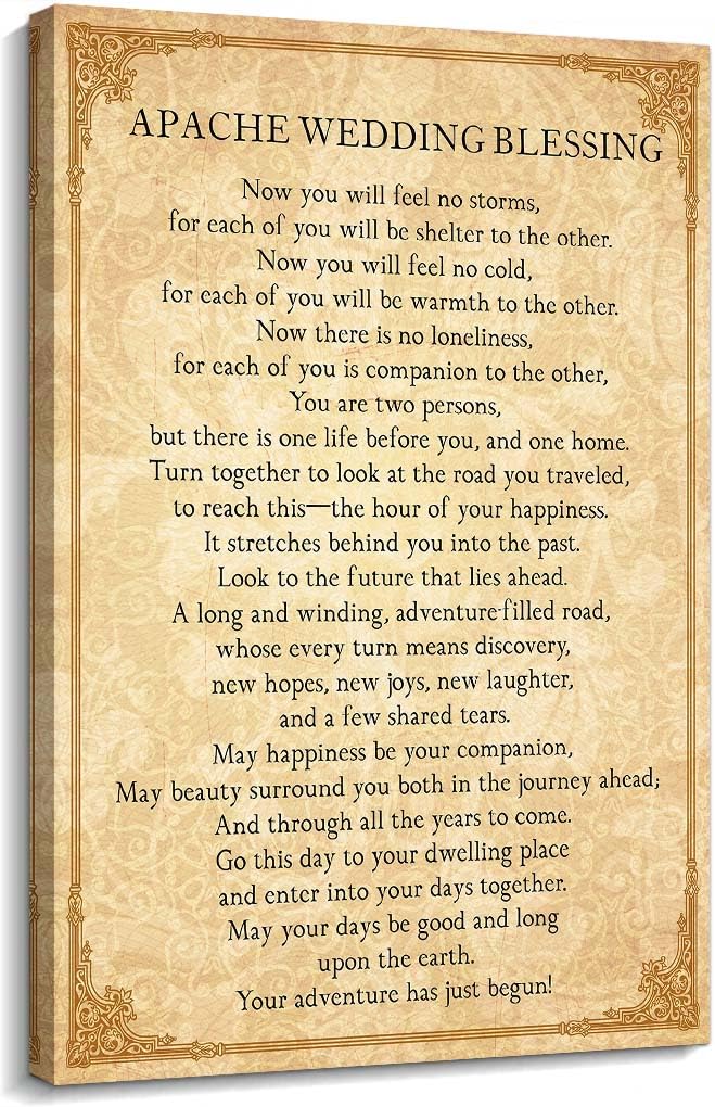 Apache wedding blessing printable | Honestweddingadvice.com