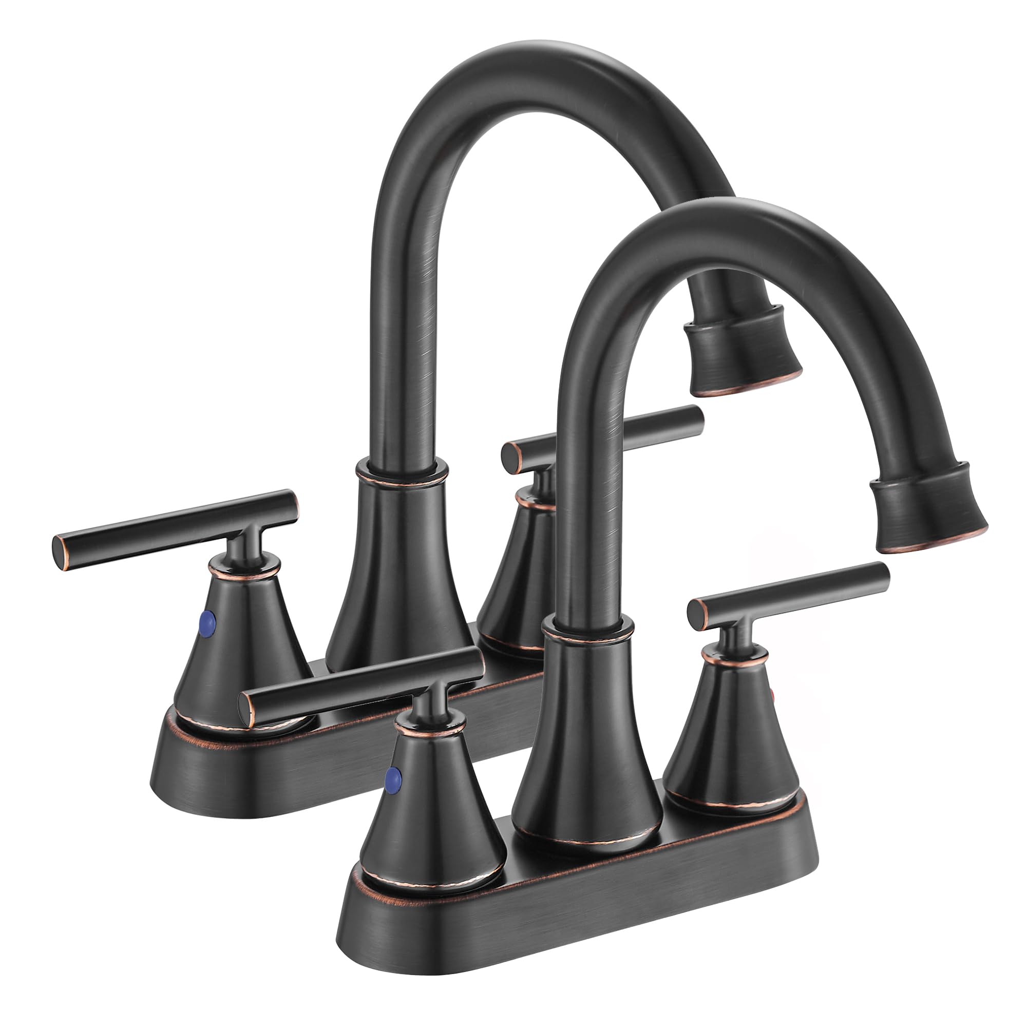 Bathroom Sink Faucet 4 Inch 2 Handle Centerset Brushed Gold Lead-Free Modern Bathroom Faucet Vanity Faucet with Pop-up Drain Stopper and Supply Hoses — Amazon image 9