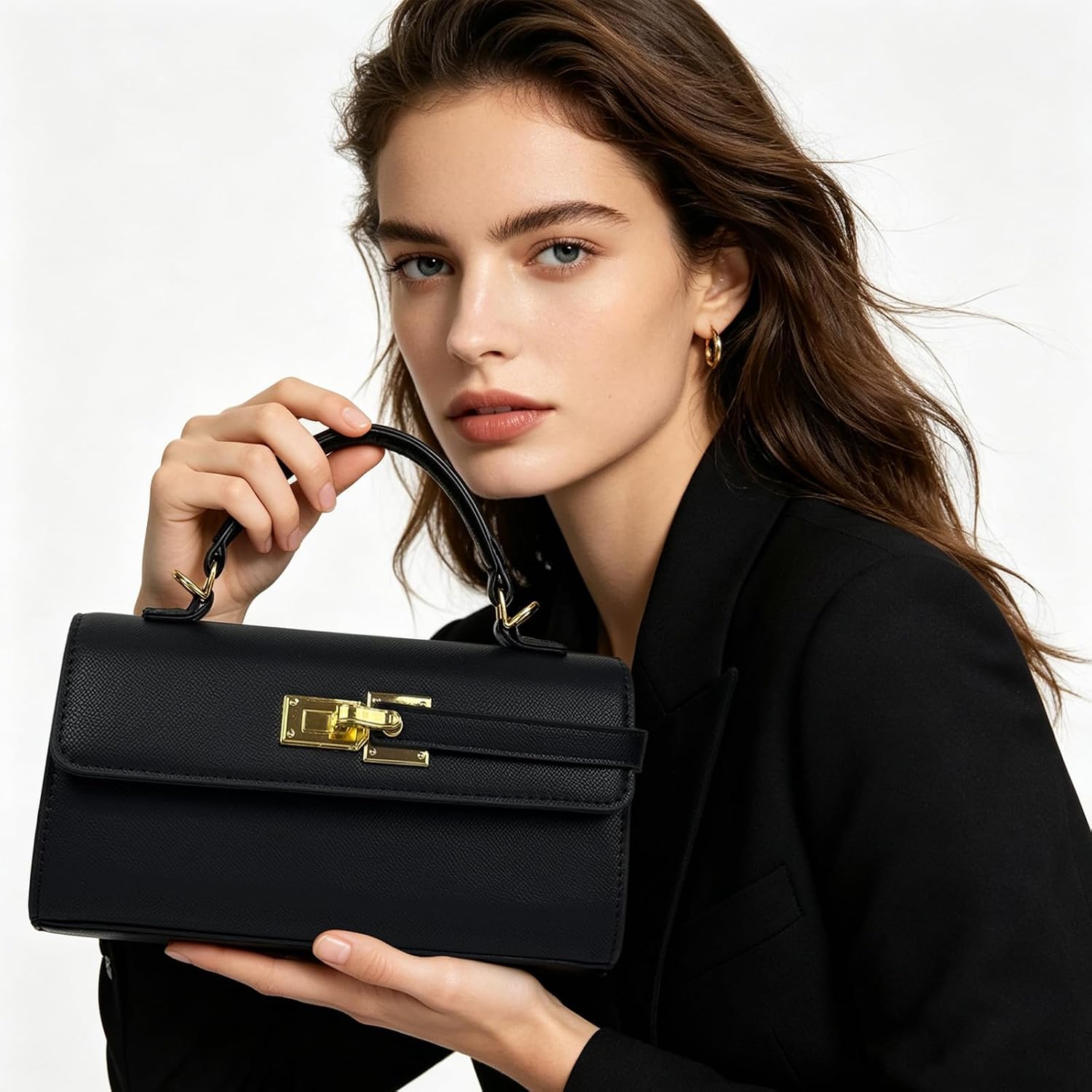Shoulder Bag for Women Vintage Top Handle Bag Satchel Purse Elegant Crossbody Bag with Adjustable Strap