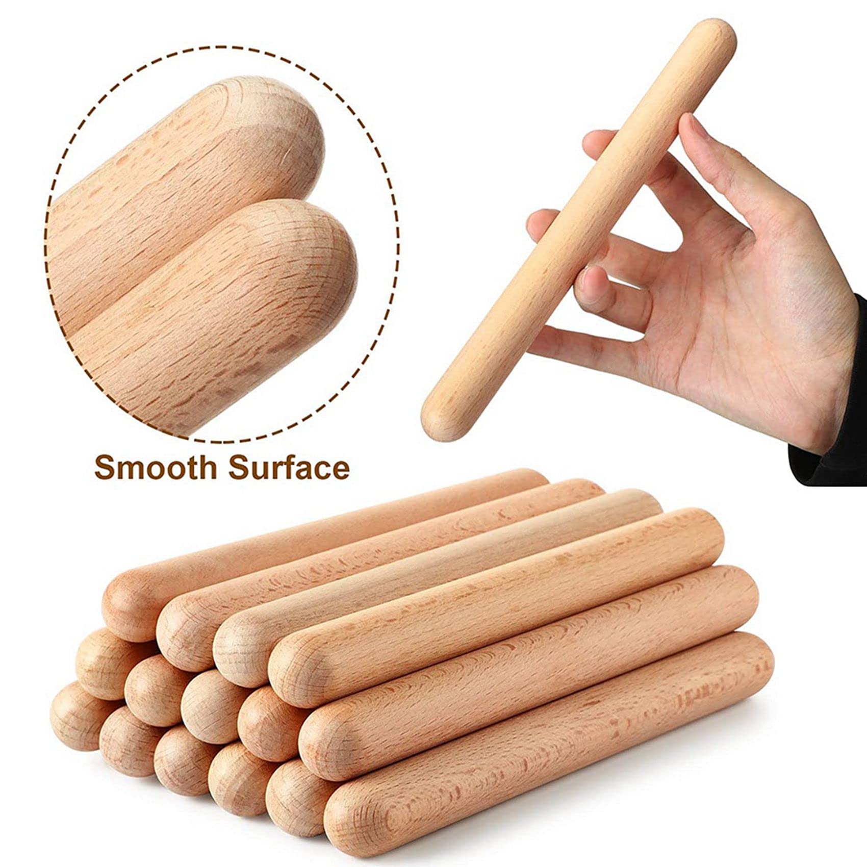 Rhythmus-Sticks für Kinder, Musikinstrument, Lummi-Sticks, klassische Holzklaven für Musikerziehung und Spielen