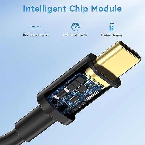 Miniatura 2 de Cable USB A a USB C de 10 pies (paquete de 5), cable de carga rápida tipo C, cargador de 20V3A 60W (MAX) compatible con Samsung S21 S20 S10 S9 S8,