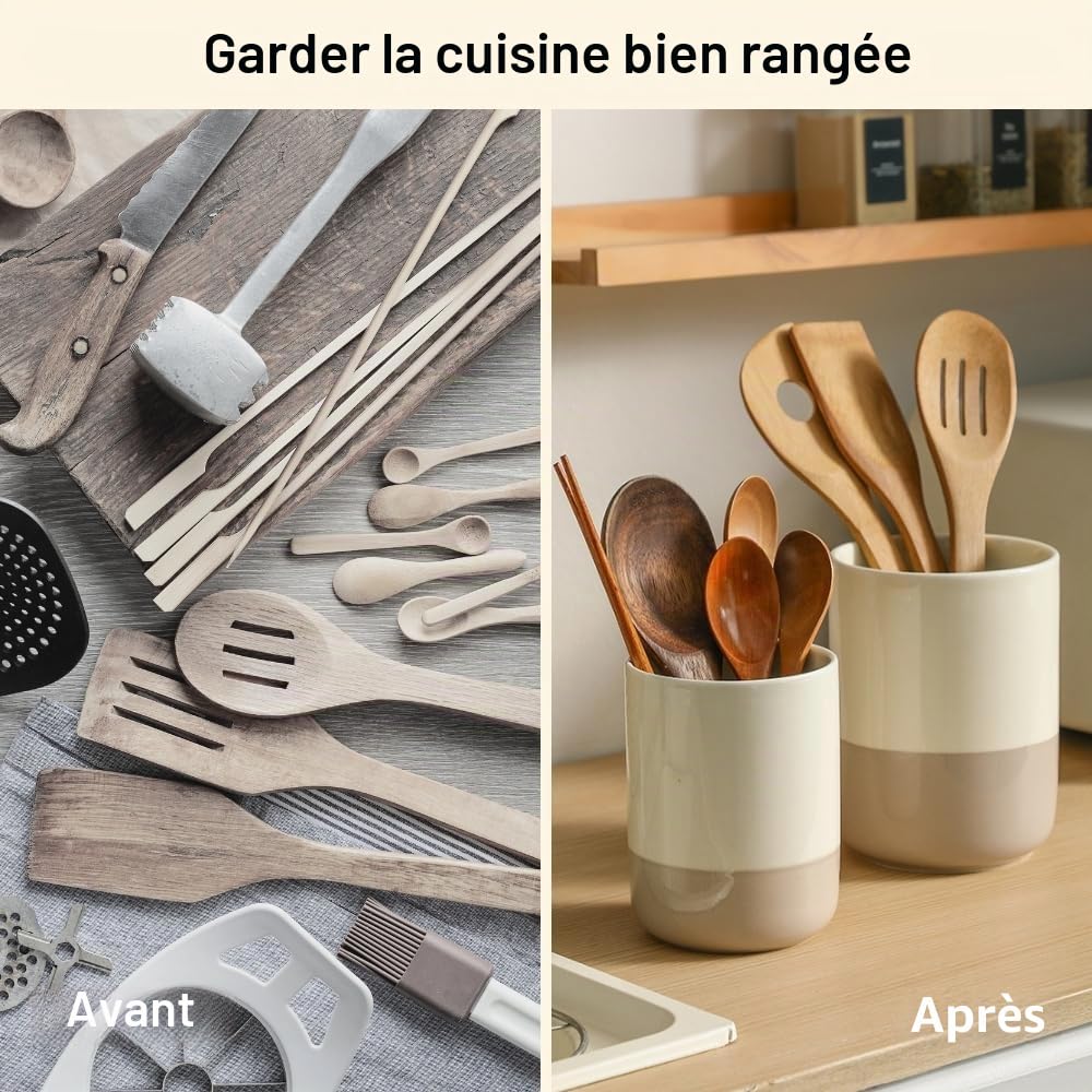 BeGrit 2-Piece Ceramic Kitchen Utensil Pot Holder | Kitchen Utensils Kitchen Utensil Organizer Storage to organize pot utensil Bar Tables