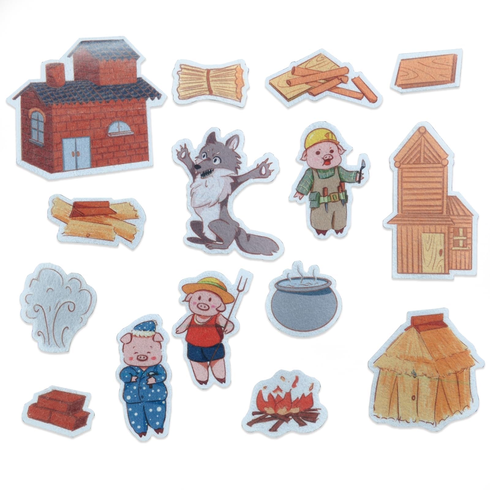 Chefan Multi Felt Flannel Board Stories For Toddlers,The Three Little Pigs,Preschool Felt Activities,Flannel Graphic