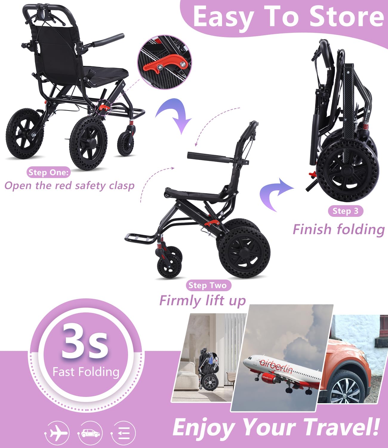 Amazon | 超軽量 折りたたみ車いす コンパクト 介助用車イス 正味重量