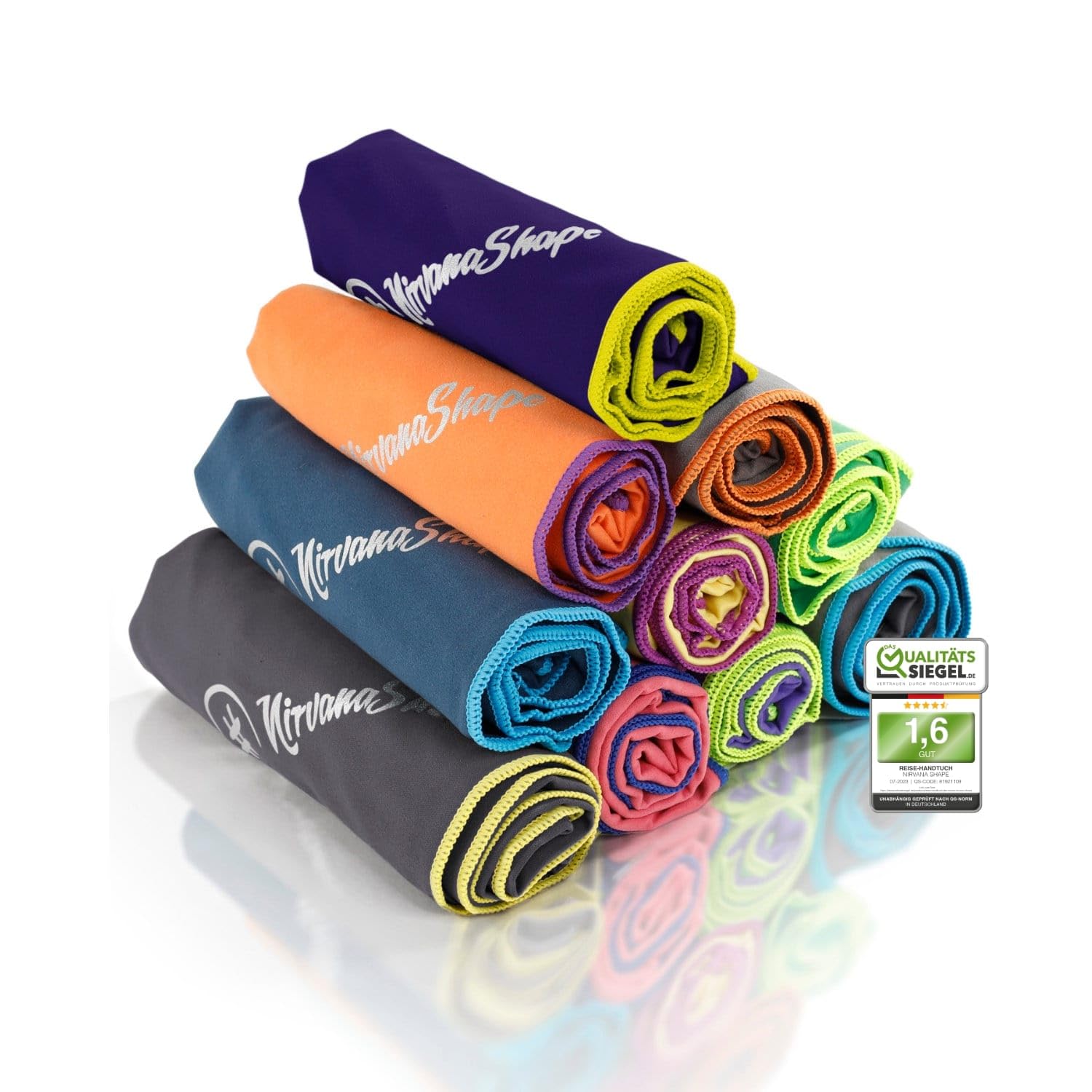 NirvanaShape Mikrofaser Handtuch - Reisehandtuch, Badetuch für Urlauber - kompakte, schnelltrocknende Microfaser Handtücher als Strandtuch, Sporthandtuch - für Reisen, Camping, Sport - 120 x 60 cm