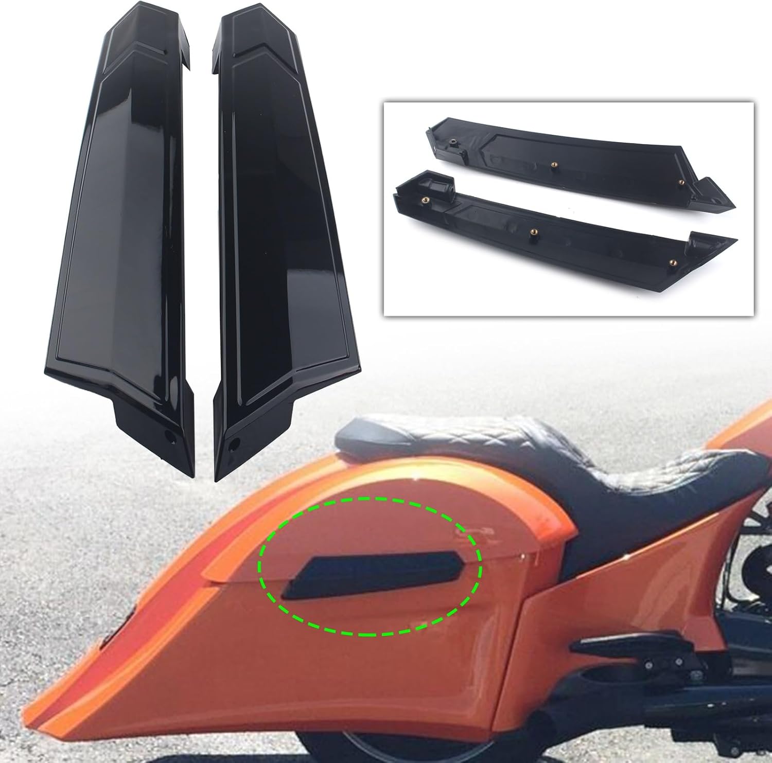 Saddlebag Hinge Latch Covers Compatible with Victory Cross Country Cross Country Tour Magnum Models 2010-2017 Hard-Ball 2012-2013 Cross Roads, Black