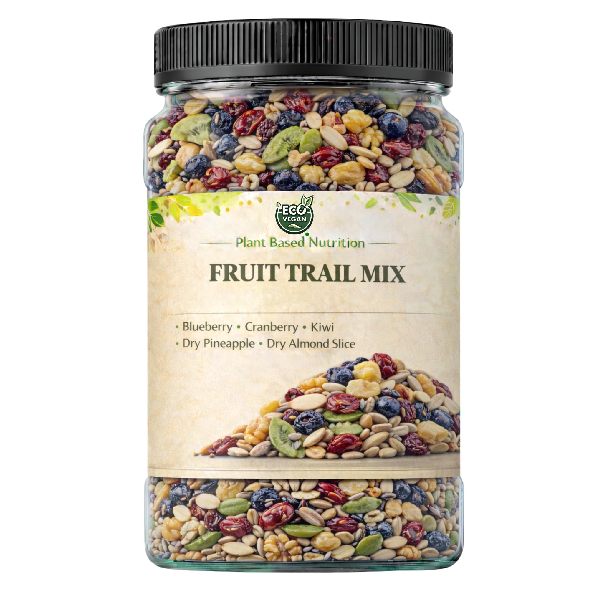 ECO VEGAN Fruit Trail Mix | Blueberry, Cranberry, Dried Kiwi, Dried Pineapple & Almond Slices | Dry Fruit & Nut Snack Mix | Ready to Eat | 250Gm Pack-image-32