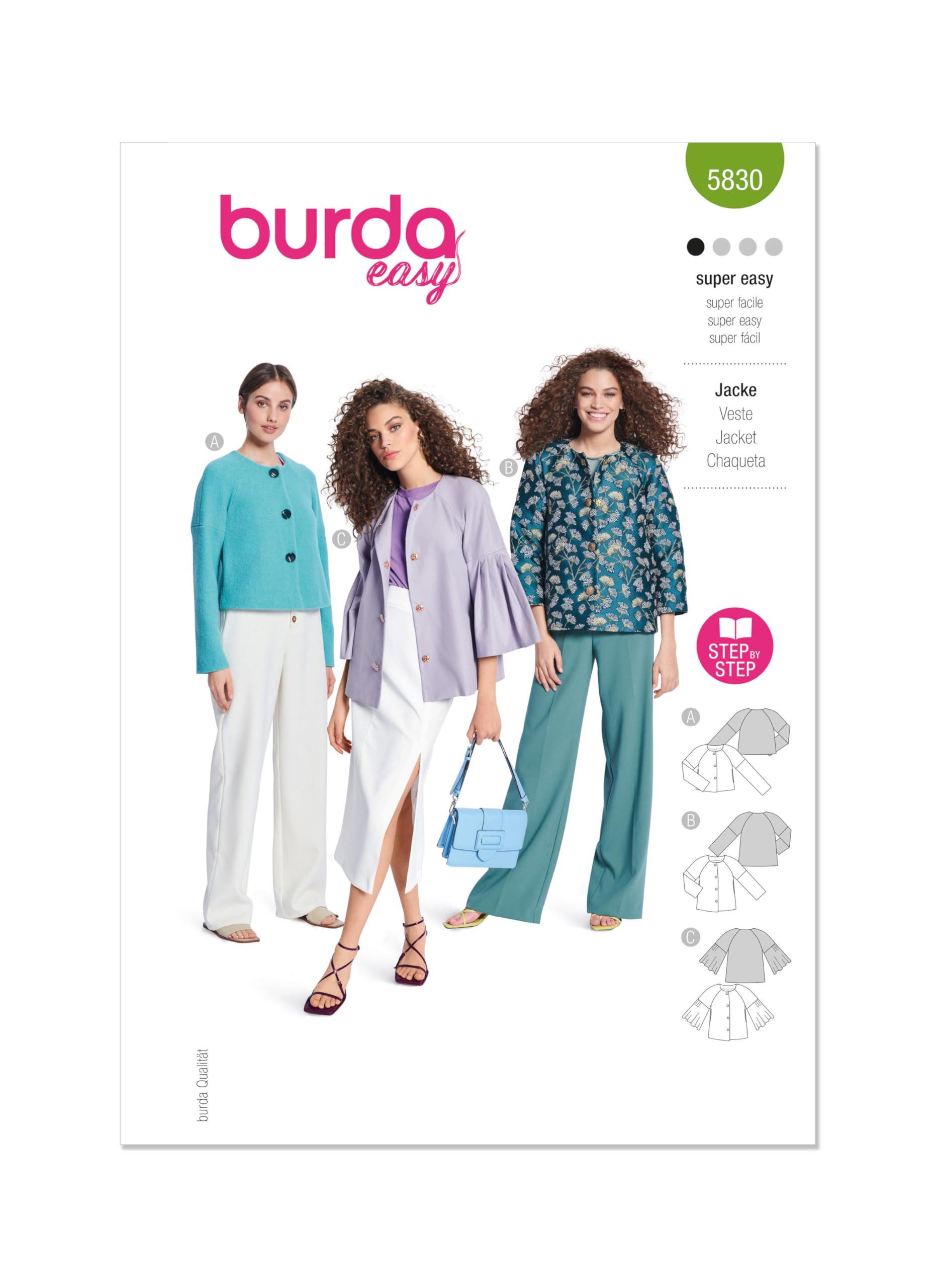Burda Style Sewing Pattern B5830 Misses' Jacket