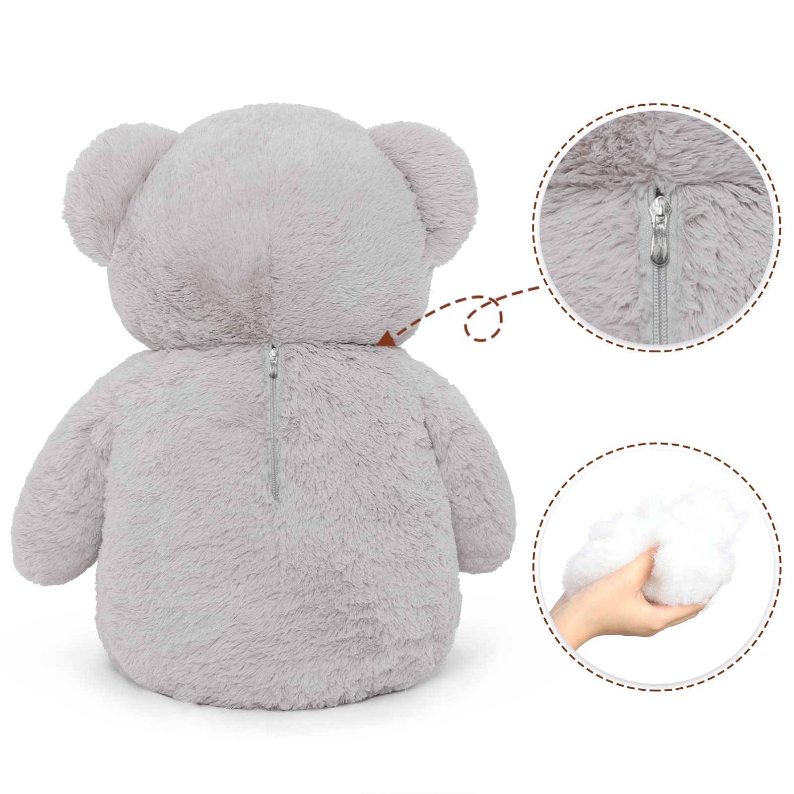 KERTA Giant Teddy Bear Stuffed Animal, Big Gray Stuffed Bear 41 inch for Girlfriend Wife Kids, Large Plush Gift for Christmas Valentine's Day Birthday Baby Shower 6