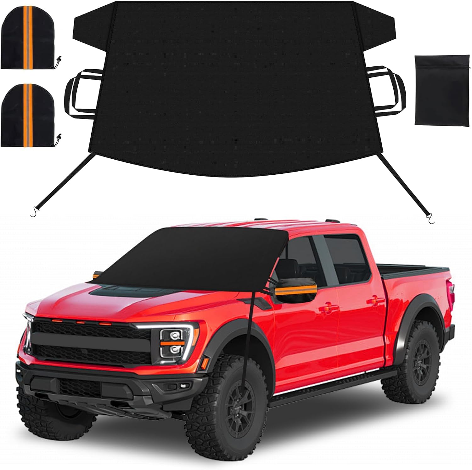 Car Windshield Cover for Ice and Snow, Heavy Duty 600D Waterproof Oxford Fabric, X-Large Size (82.8 x 47 Inch)