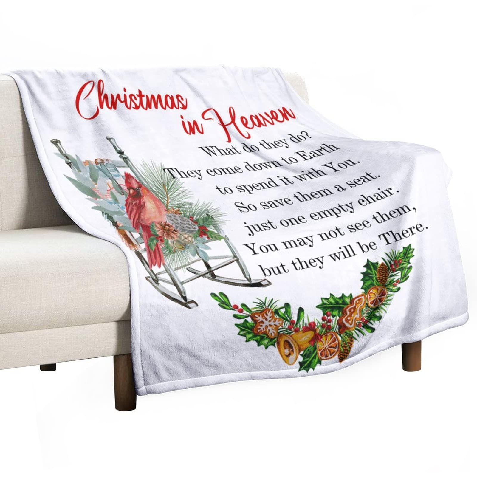 Jeté de lit chaud et doux en peluche couverture de Noël haut de gamme 130x150