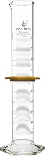 Graduated Cylinder, 1000mL - ASTM, Class A Tolerance ±3.00mL - Protective Collar, Hexagonal Base - White Graduations - Borosilicate 3.3 Glass - Eisco Labs