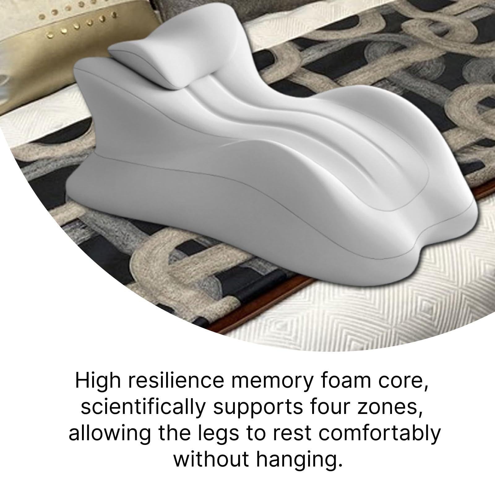 HouseVibe Kit d'oreiller de soutien du ventre en mousse à mémoire de forme avec coussin de poitrine lavable et léger pour la grossesse, la lecture, les personnes dormant sur le ventre, 58 x 38 x 23 cm