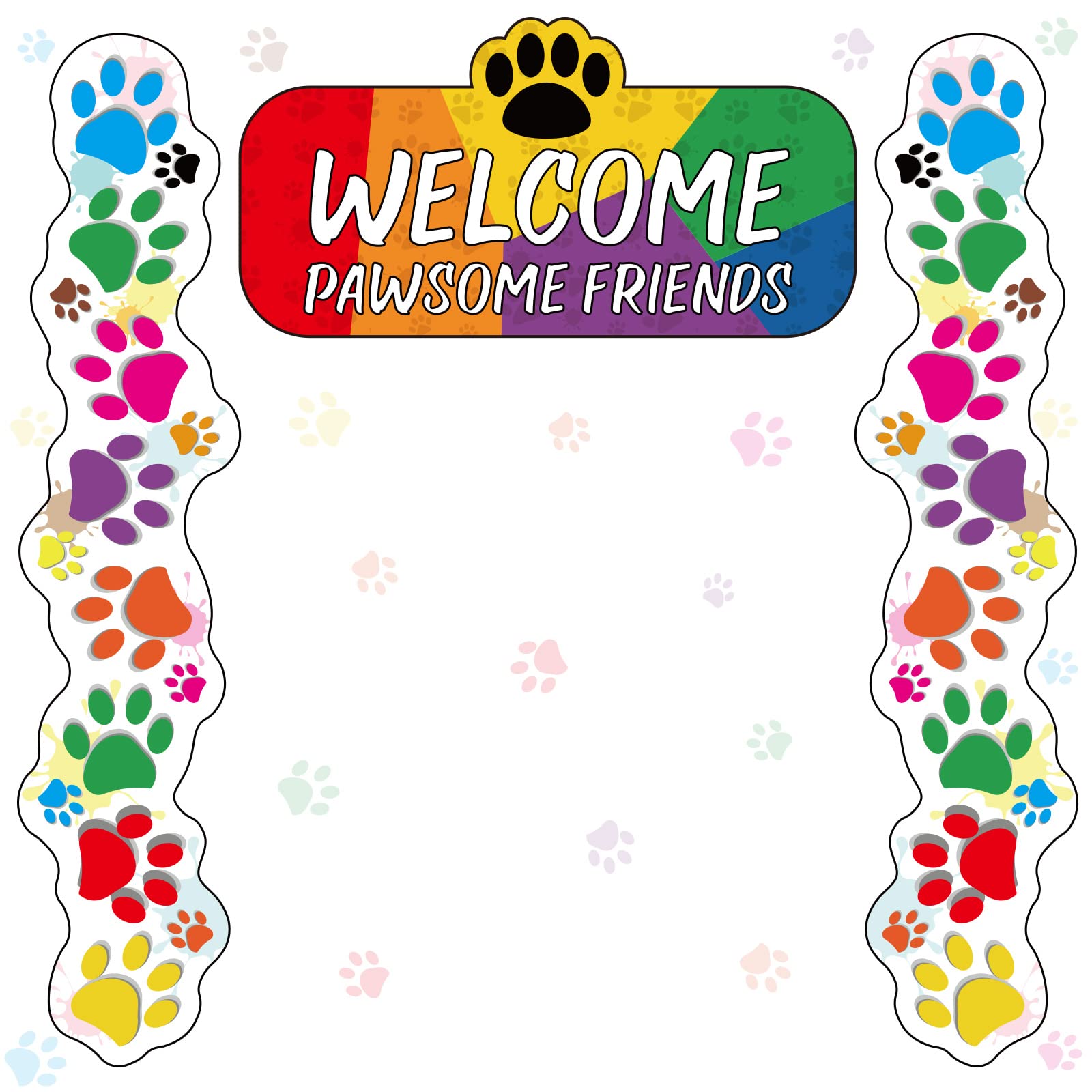 Buy Eaasty Paw Print Door Border Classroom Door Cover Paw Print Borders