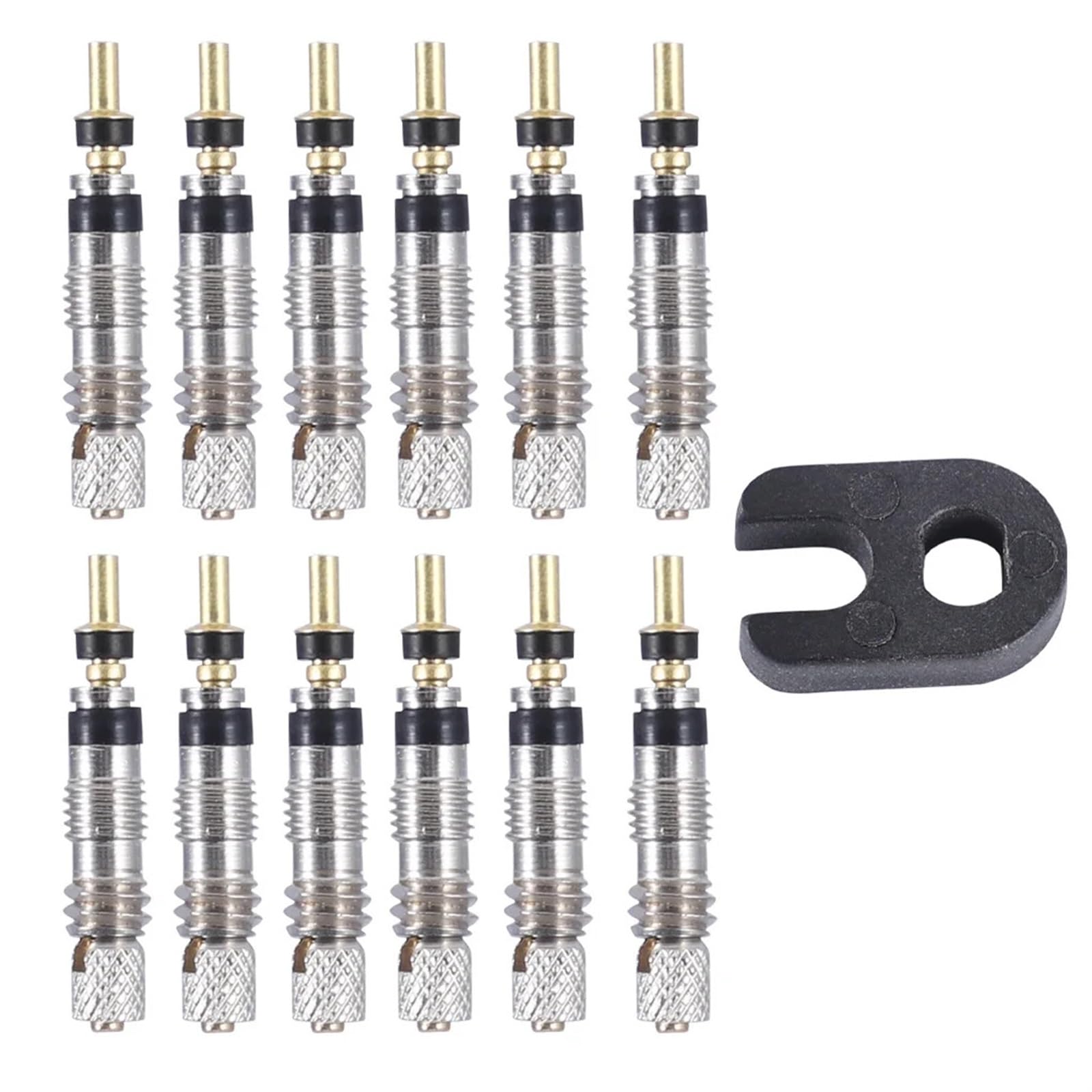 Kit de réparation de Noyau de Valve de Pneu de vélo de Montagne avec Outil, Accessoire de vélo, 2 pièces(12PCS Valve Core)