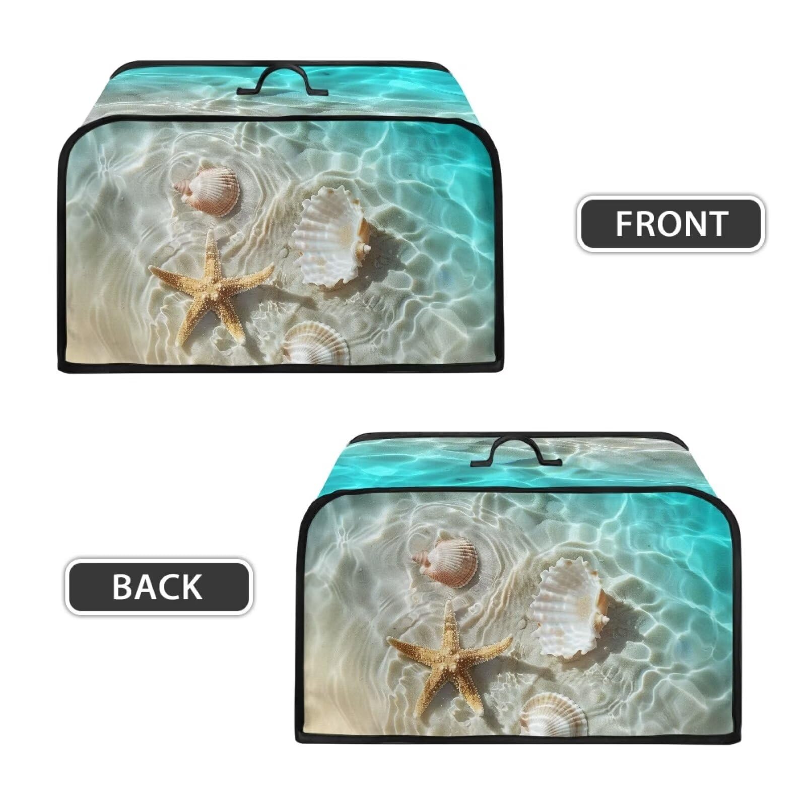 Funda protectora de caracola de estrella de mar de playa para olla de cocción lenta, ovalada, universal, para 6-8 cuartos de galón, ovalada, lavable, antimanchas, antiestática, decoración de 5