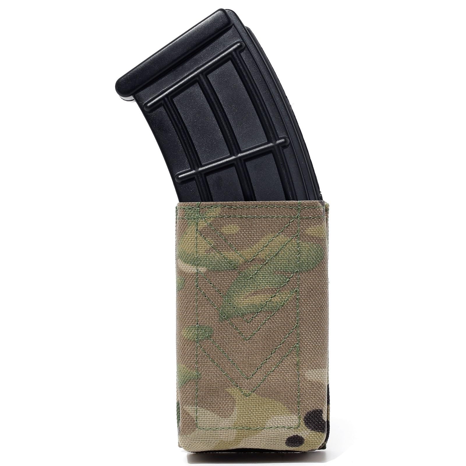 5.56mm Magazine Pouch w/Belt/MOLLE Strap Clip Single/Double Rifle Mag Holster w/Quick Release Insert Open Top AR Mag Retention Case Nylon Mag Holder for Duty Belt Outer Carrier Tactical Vest
