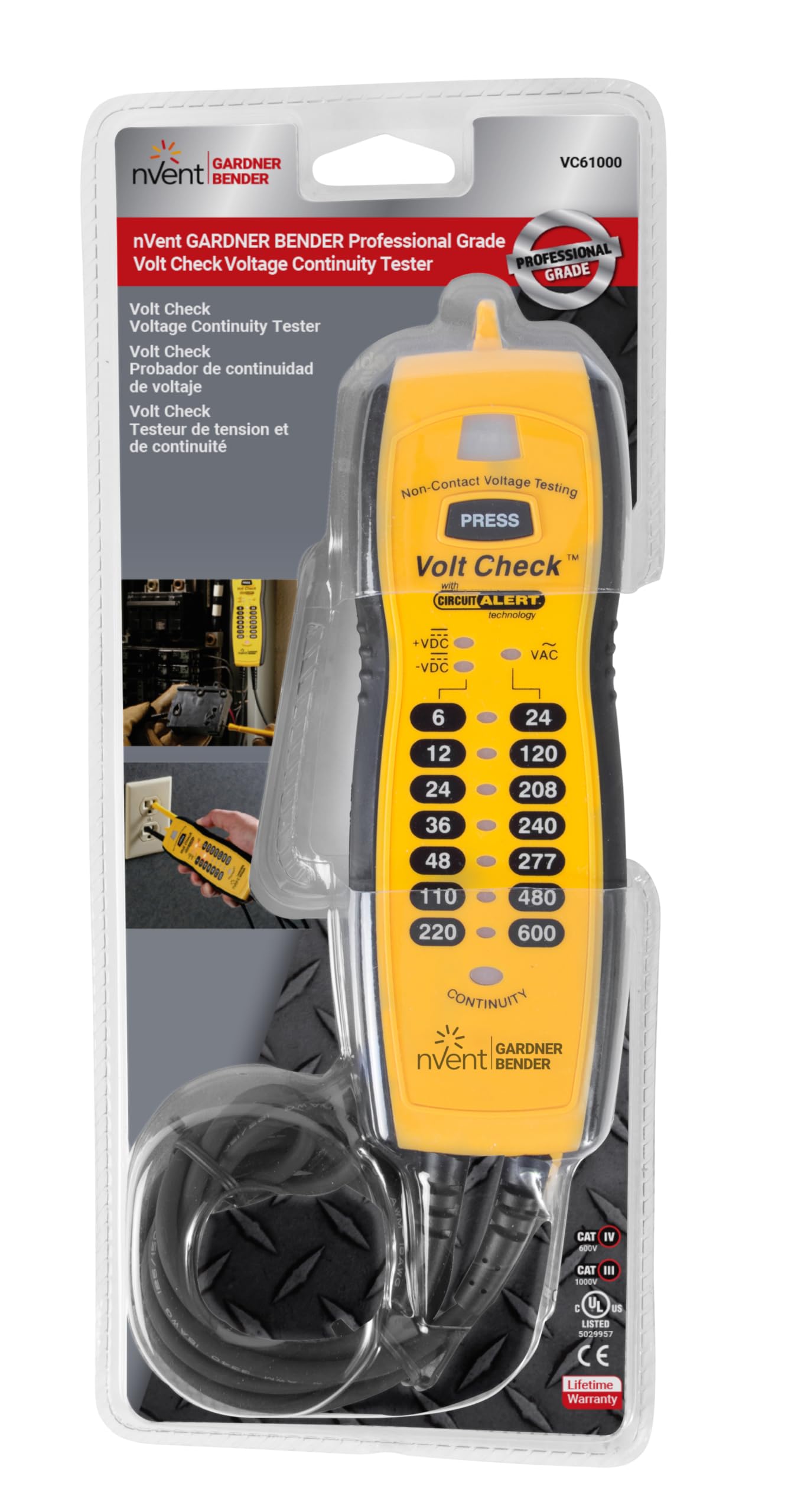 Sperry Instruments VC61000 Volt Check Voltage & Continuity Tester, Black & Yellow — Amazon image 3