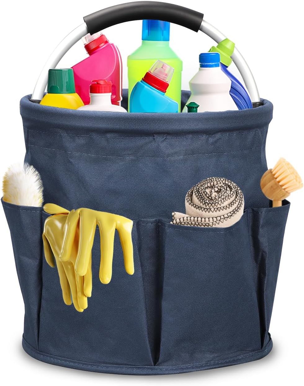 17L Foldable Cleaning Caddy with Handle – Portable Duty Tool Bag Cleaning Supply Organizer, Multi-Compartment Cleaning Bucket Storage Basket for Home Kitchen Bathroom (Blue) 17L Foldable Cleaning Caddy with Handle – Portable Duty Tool Bag Cleaning Supply Organizer, Multi-Compartment Cleaning Bucket Storage Basket for Home Kitchen Bathroom (Blue)