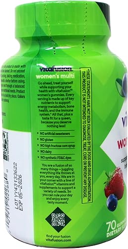Miniatura 7 de Vitafusion Gomitas multivitamínicas completas para mujer, bayas naturales, 70 unidades (paquete de 4)