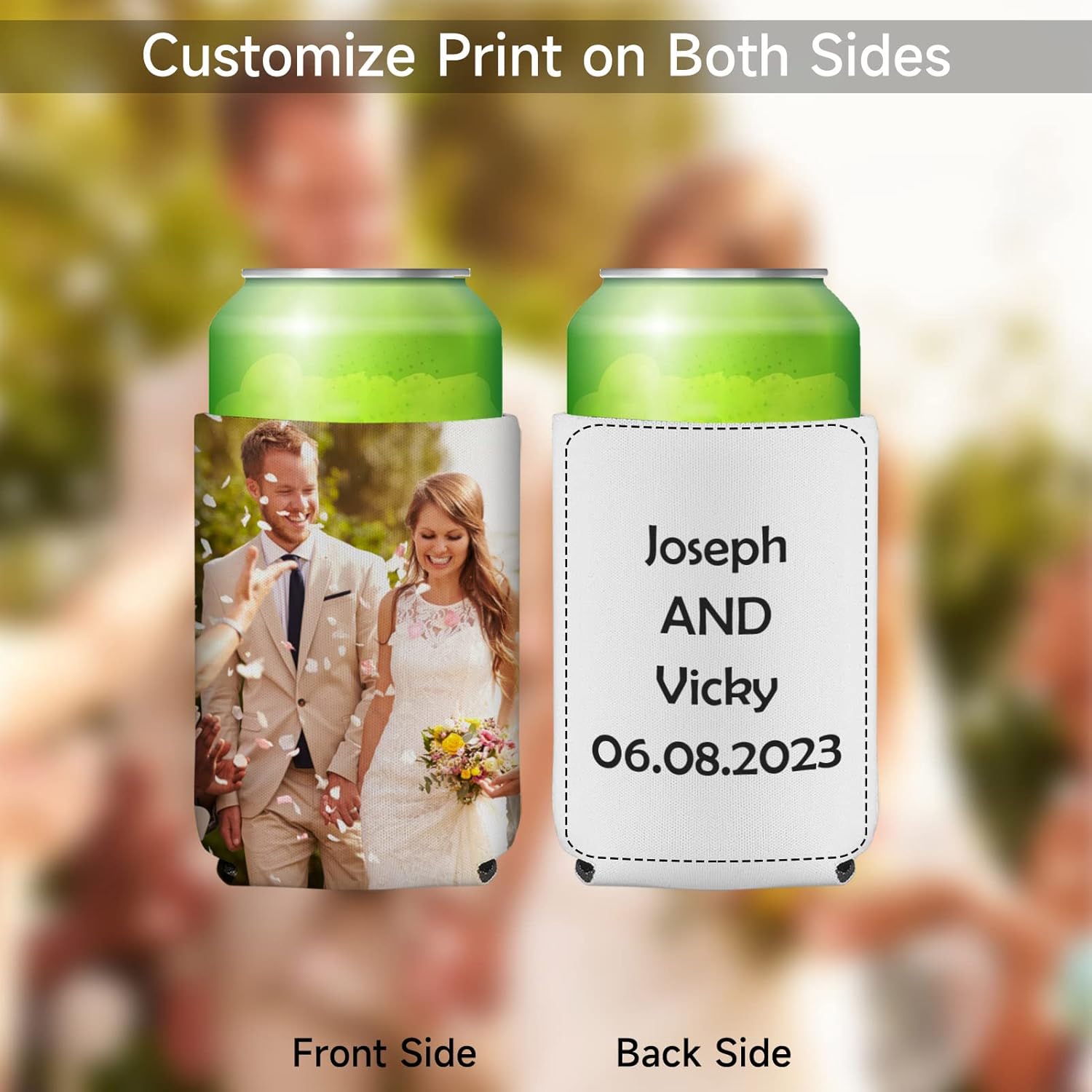 Sublimation Blanks Can Coolers, 12 Beer Can Cooler Sleeves, Collapsible Insulated Reusable Soda Cover Drink Coolies Beer Sleeves for DIY Weddings Bachelorette Parties Party Favors