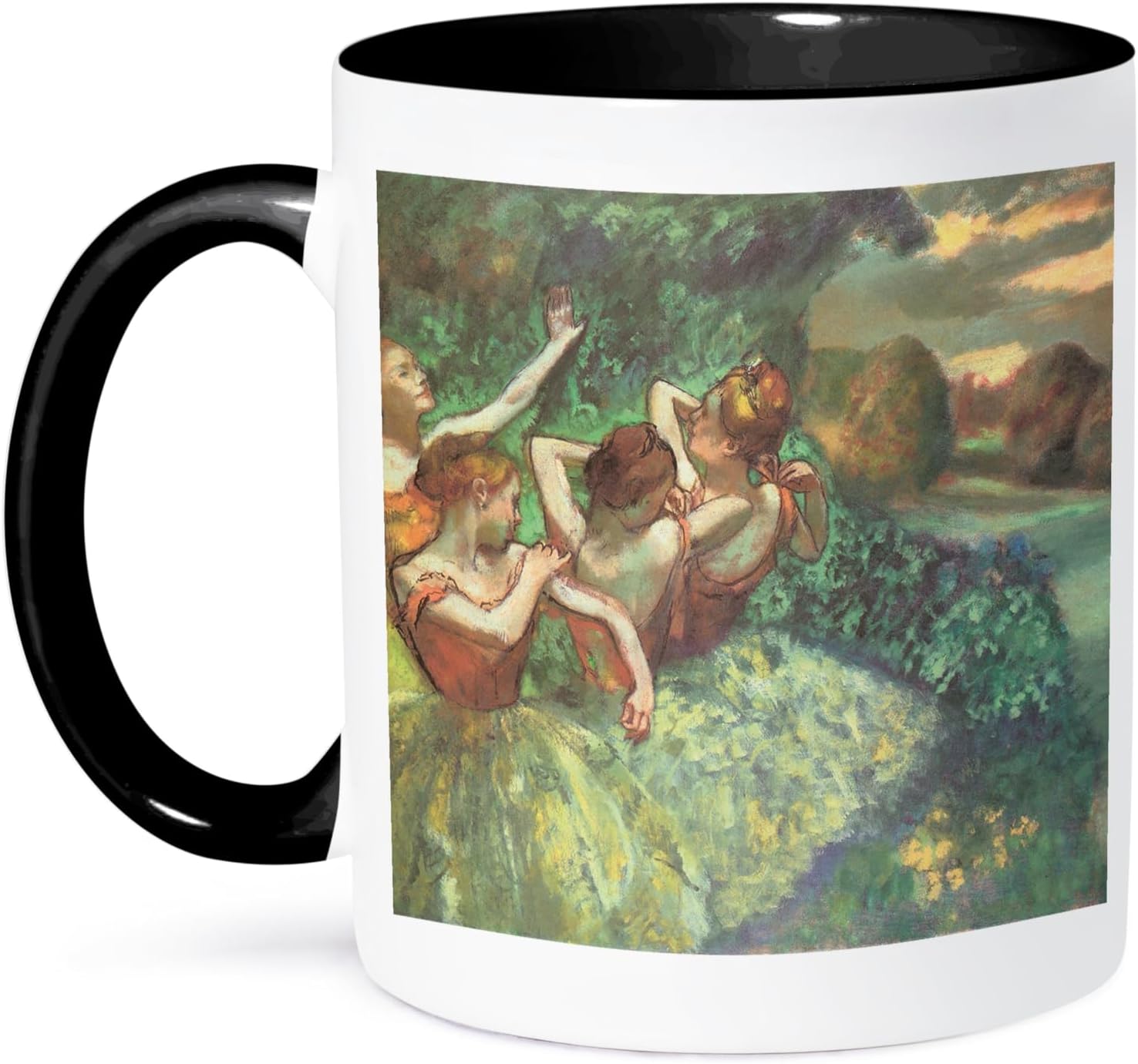 3dRose Four Dancers by Edgar Degas Mug, 11 oz, Black,mug_127013_4