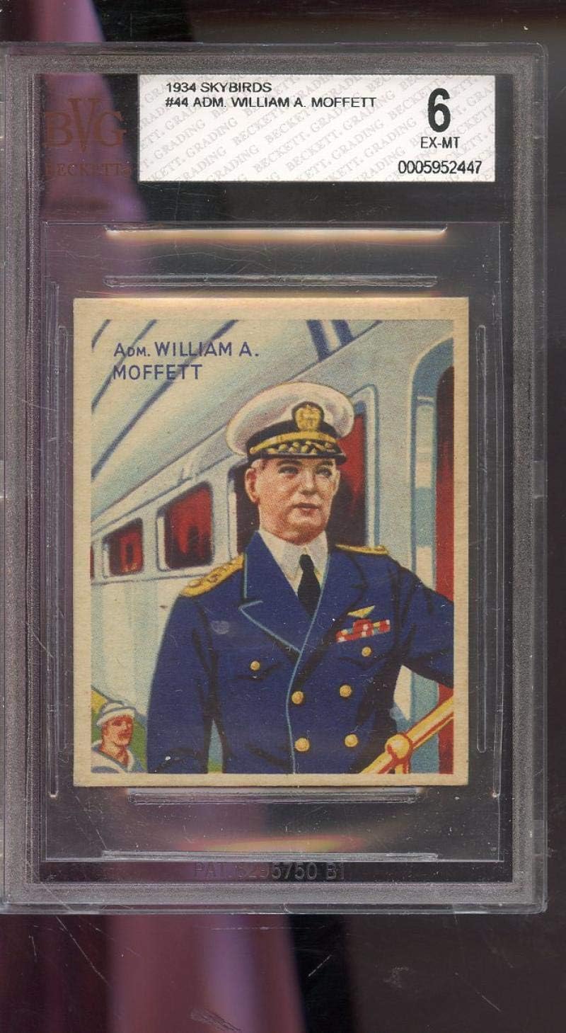 1934 National Chicle Skybirds Sky Birds #44 Admiral William A. Moffett BGS BVG 6 Graded Card