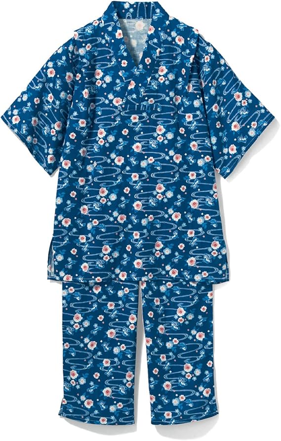 Amazon ベルメゾン ディズニー 甚平 パジャマ レディース 半袖 綿100 ダブルガーゼ かぶり パジャマ ルームウェアセット チップ デール 水面 6l パジャマ ルームウェアセット 通販