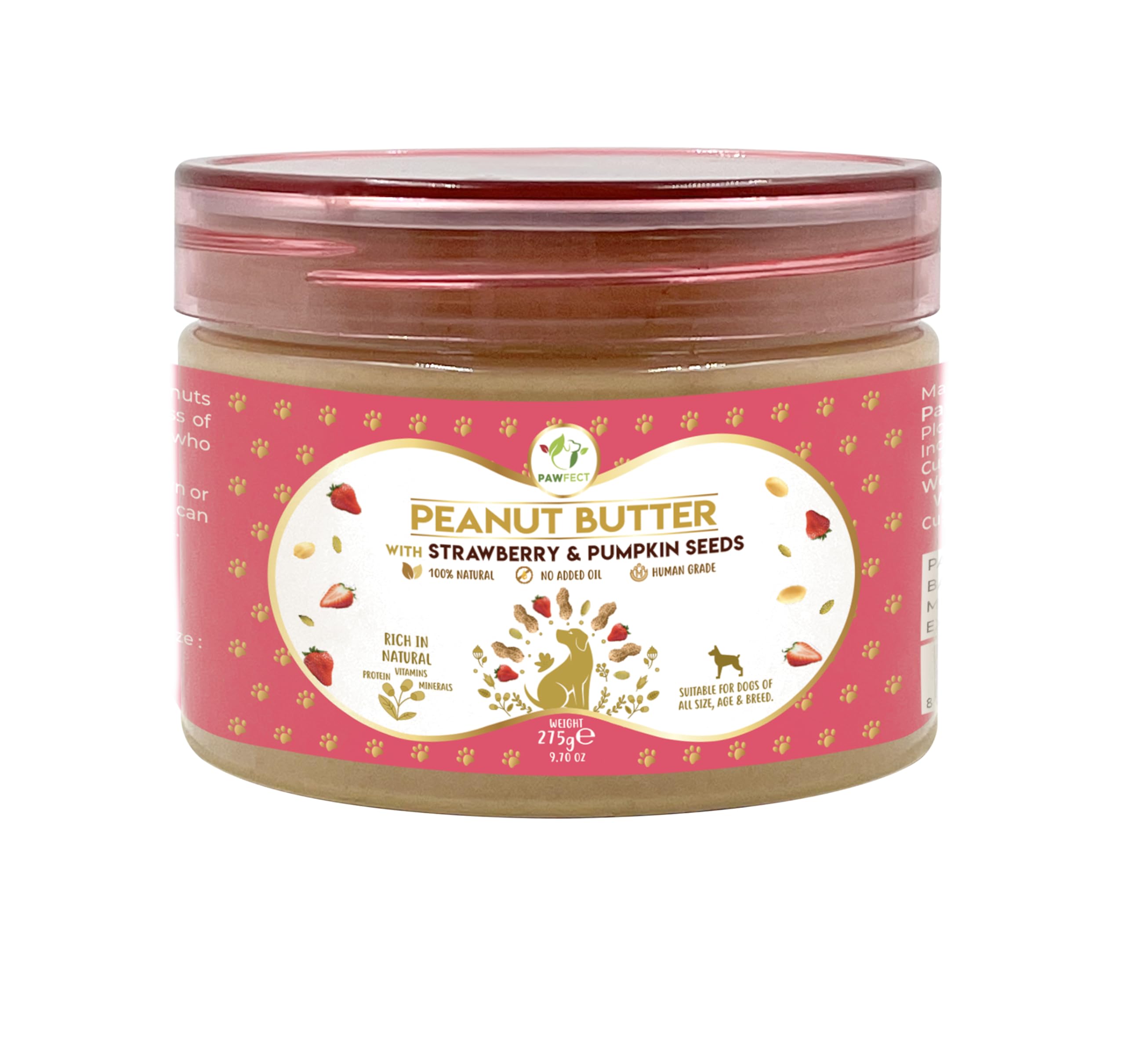 Pawfect PEANUT BUTTER with Strawberry & Pumpkin seeds