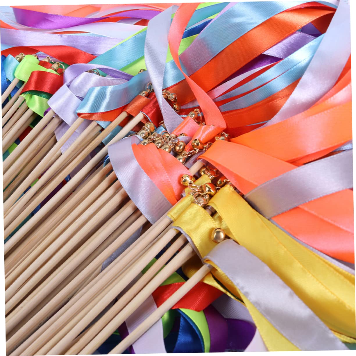 40stücke Hochzeitszauberstäbe Bunte Luftschlangen Mit Holzgriff Dekorative Satinbänder Für Hochzeiten Und Feiern Robuste Und Wiederverwendbare Wands Für Festliche Anlässe