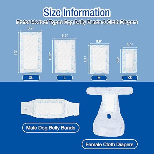 Miniatura 6 de Pet Soft Forros desechables para pañales para perros, almohadillas elevadoras para la mayoría de los pañales lavables para perros y bandas para el