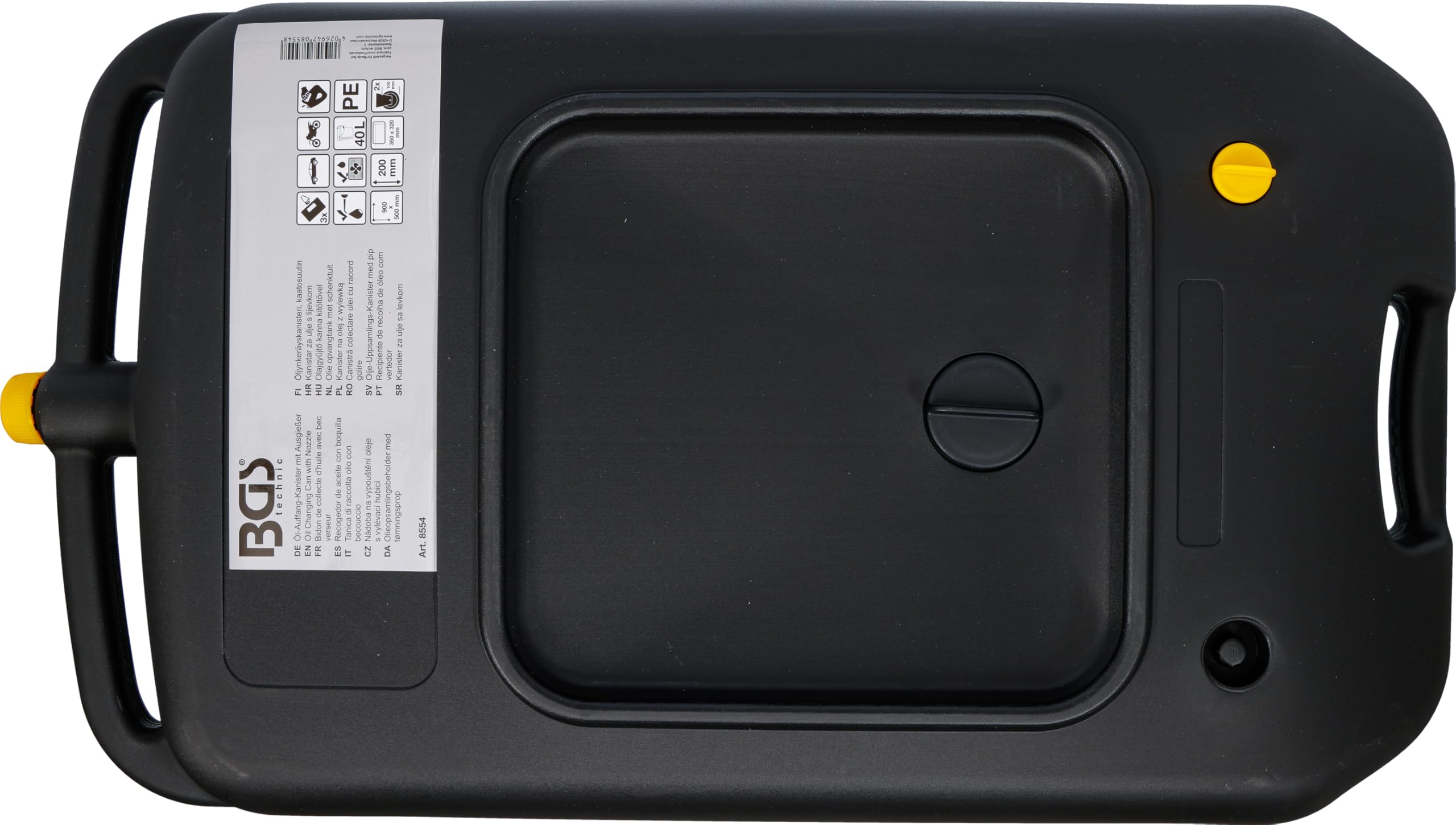 BGS 8554 | Bidon de collecte d’huile avec bec verseur | mobile | 40 l