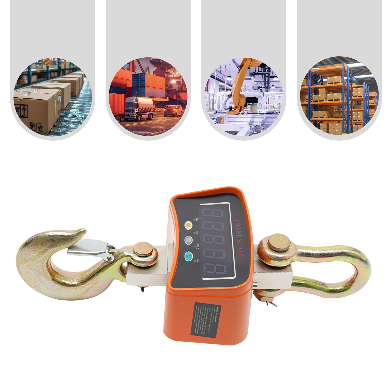 Báscula de grúa, báscula colgante de peso digital, báscula electrónica portátil, pesaje diario, fábricas, talleres, obras de construcción, rescate u otros trabajos pesados