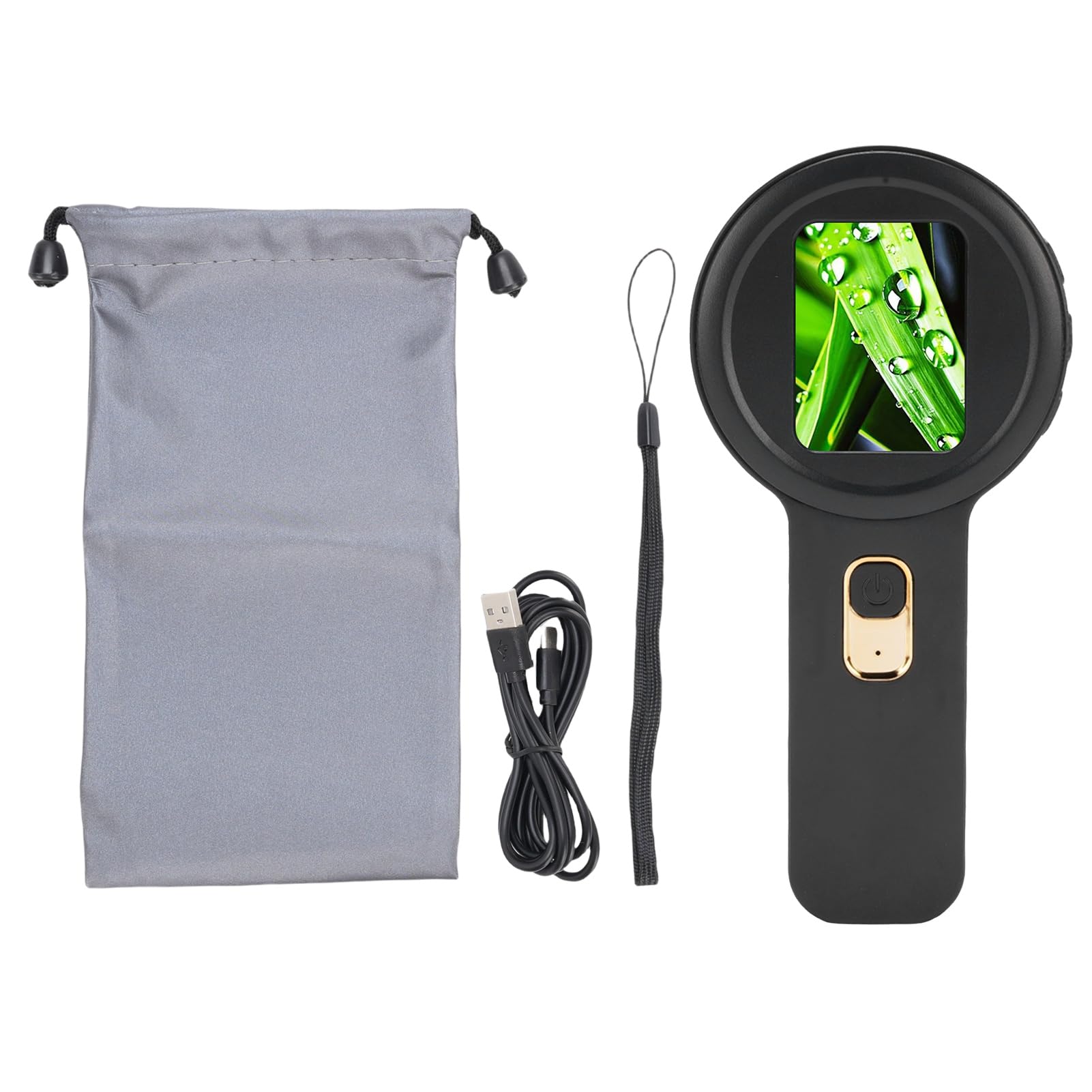 Tragbare Digitale Lupe mit LED-Beleuchtung, 200-fache Vergrößerung, Handheld-Digitalmikroskop mit Dual-Lichtquelle, 2-Zoll-HD-Bildschirm, 4TB-Speichererweiterung (Schwarz)