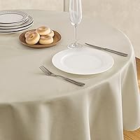 Vista 46 de Mantel rectangular impermeable de 52 x 70 pulgadas, de lino texturizado, lavable, resistente a las manchas y a las arrugas, mantel decorativo