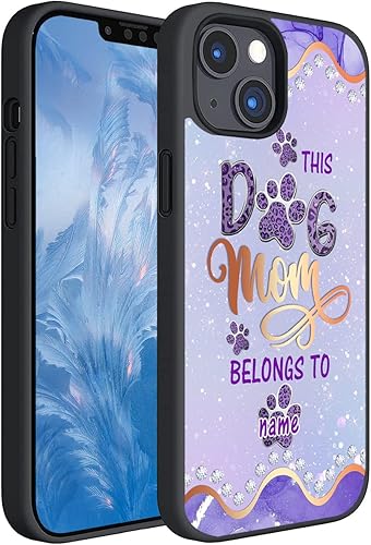 Personalizado, este perro MoM pertenece a Leapard - Funda de teléfono con estampado de huellas de perro púrpura para Galaxy S25 S24 S23 S22 Ultra