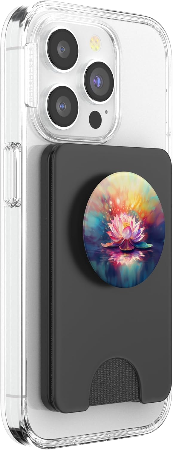 Lotus Flower Yoga Meditation Watercolor PopSockets PopWallet for MagSafe