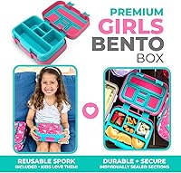Vista 49 de Bento Lunch Box with Stainless Steel Thermo, Matching Insulated Lunch Bag and Ice Pack Set for Girls, Kids, 5 Divided Compartments, Snack Container