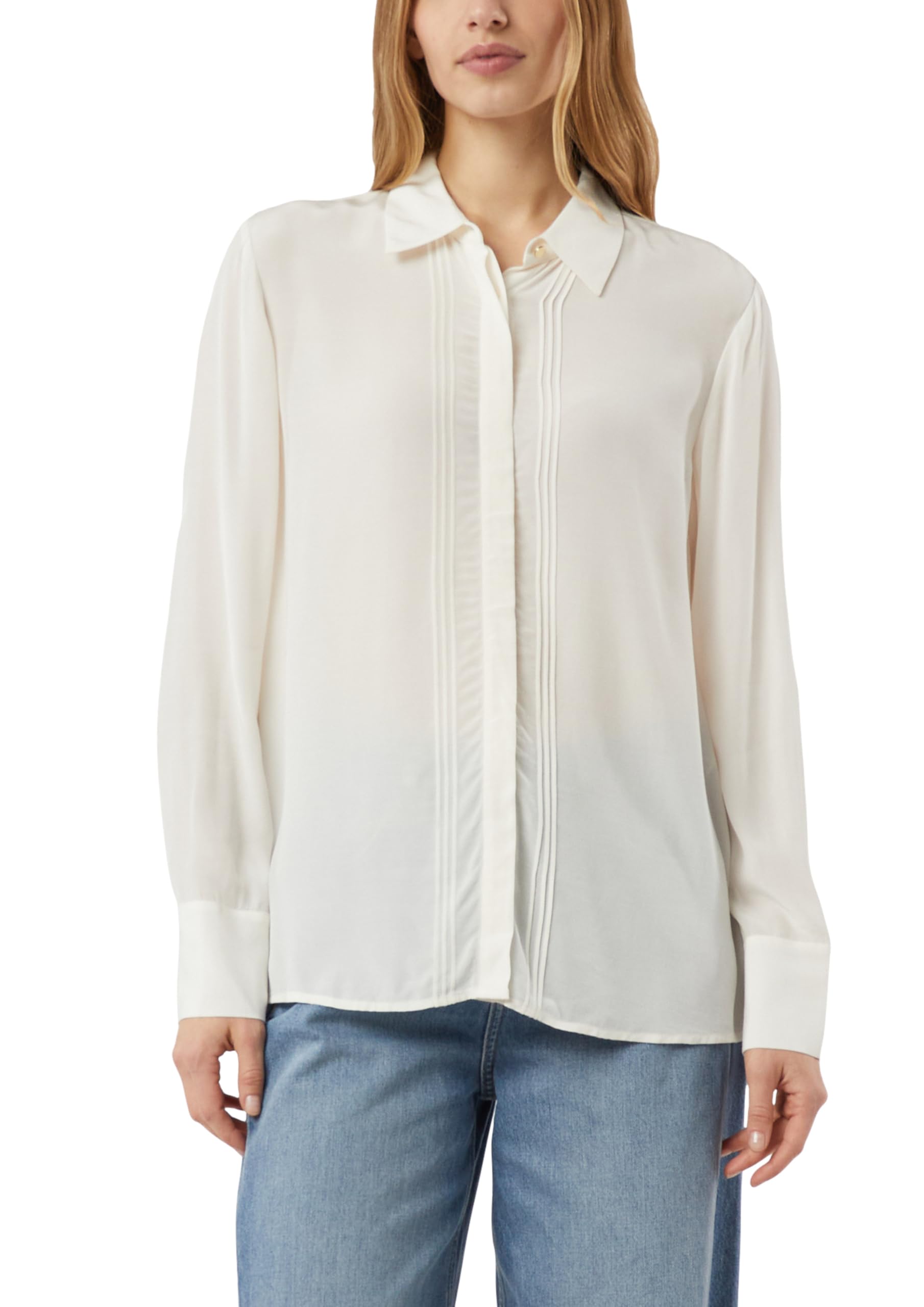 Comma Semi-transparente Bluse aus Viskose-Crêpe