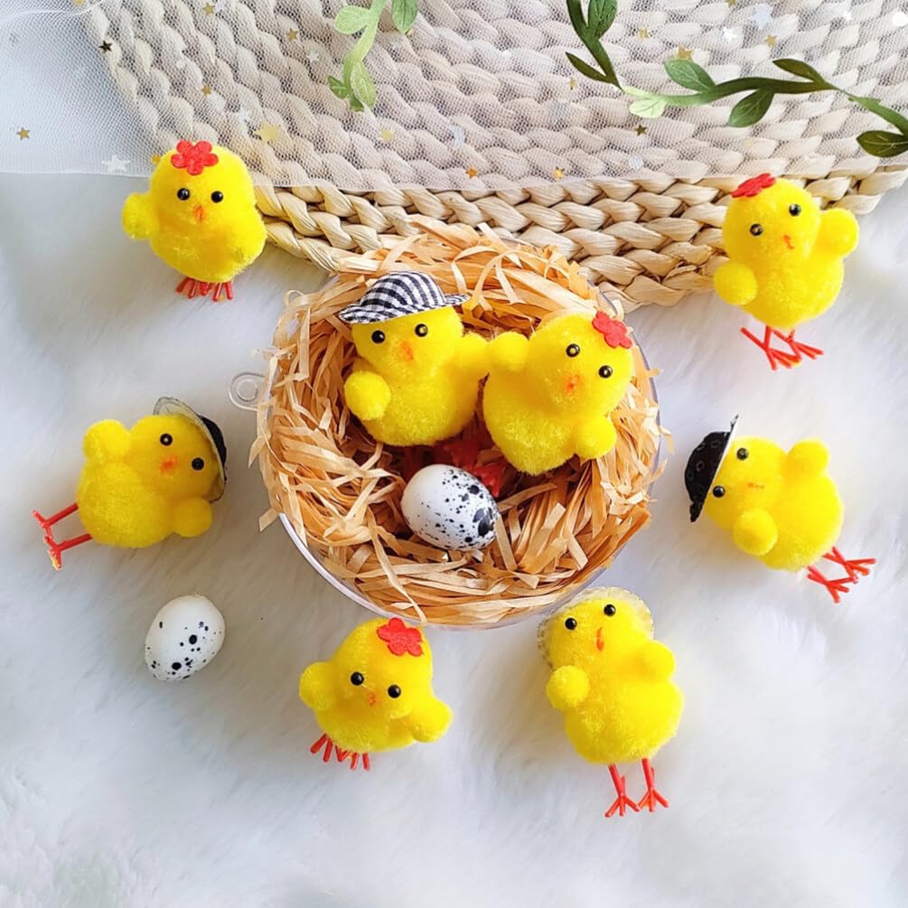 ibasenice 24pezzi Decorazioni Pasquali Peluche Da Pulcini Adorabili Per Festività Pasquali Perfetti Per Ufficio e Casa
