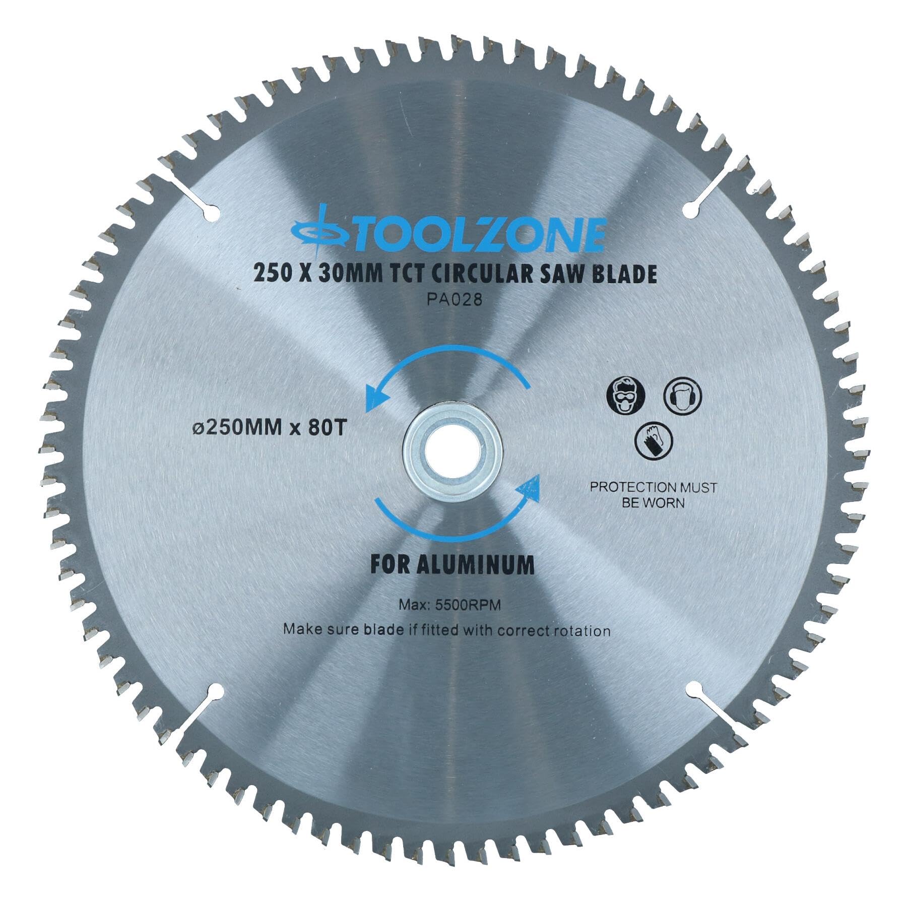 250mm x 30mm TCT Saw Blade 80T / Aluminium Circular Saw with Reducer TE676