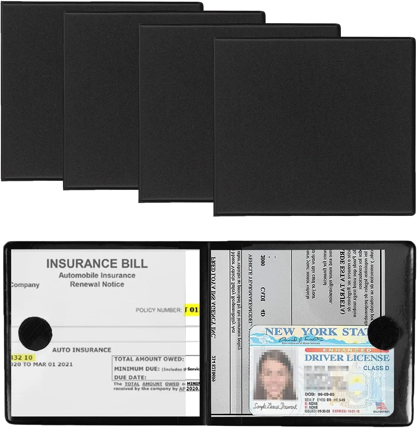 Amazon.com: Kewucn 4 Pack Car Registration and Insurance Holder, Auto ...