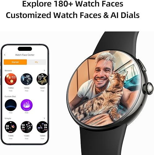 Miniatura 7 de Parsonver AMOLED - Reloj inteligente para hombres y mujeres, pantalla siempre encendida, contestarhacer llamadas, 2 bandas de liberación rápida,